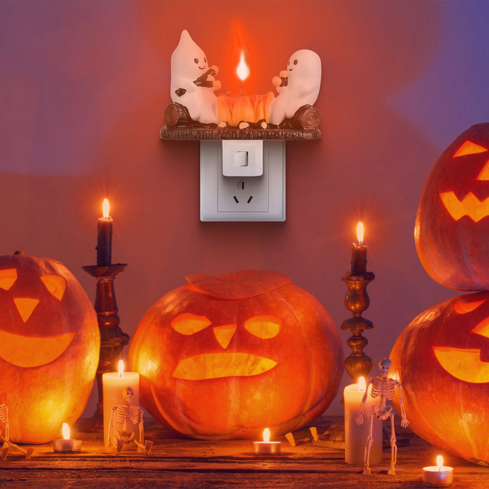 Halloween Ghost Campfire Night Light 2-Pack