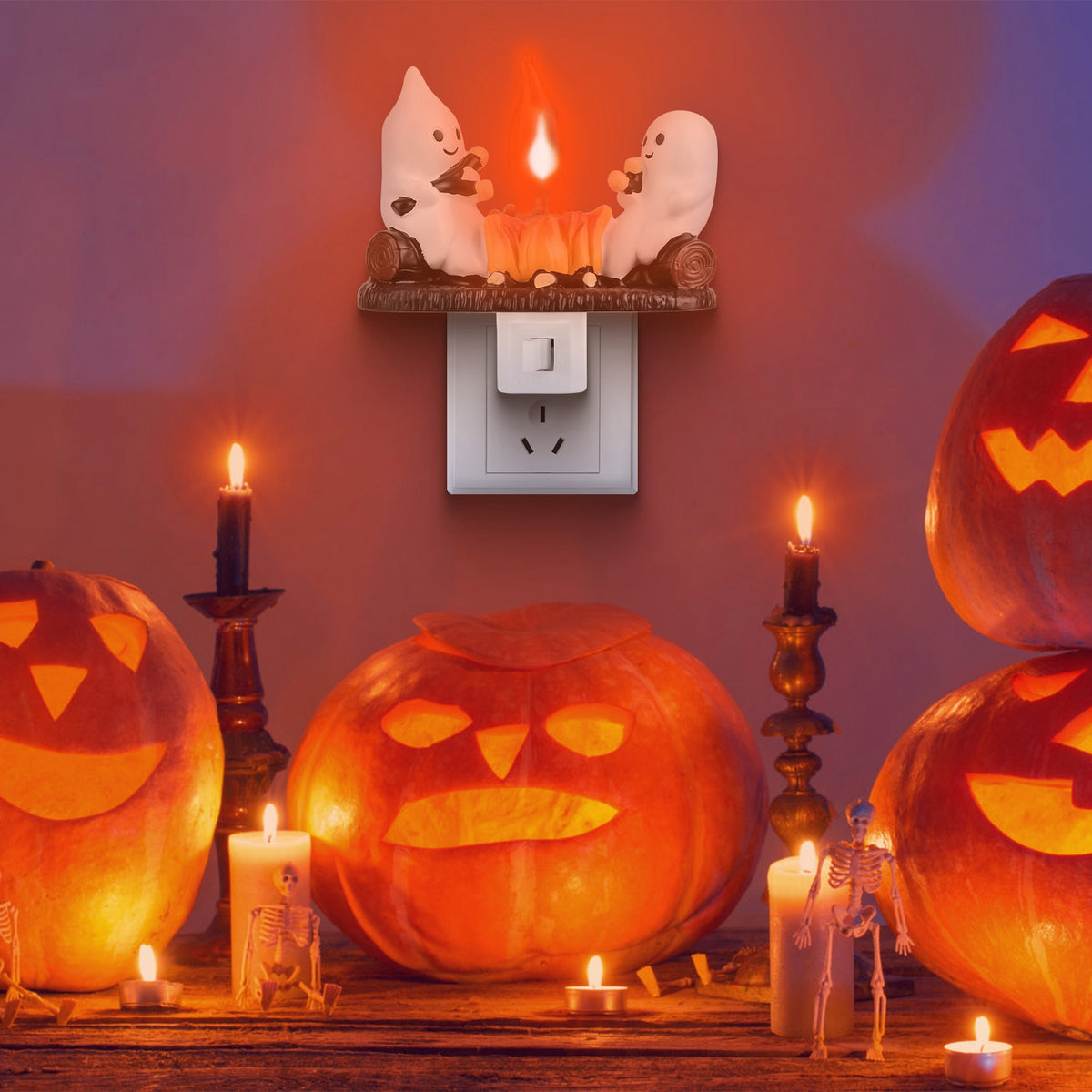 Halloween Ghost Campfire Night Light 2-Pack