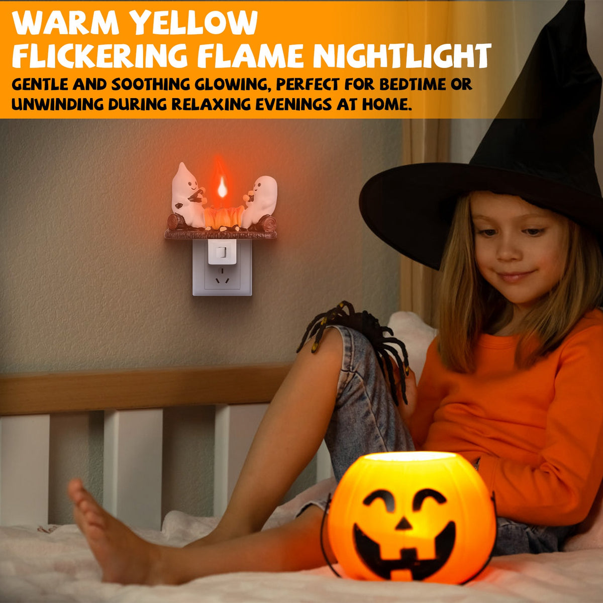 Halloween Ghost Campfire Night Light 2-Pack