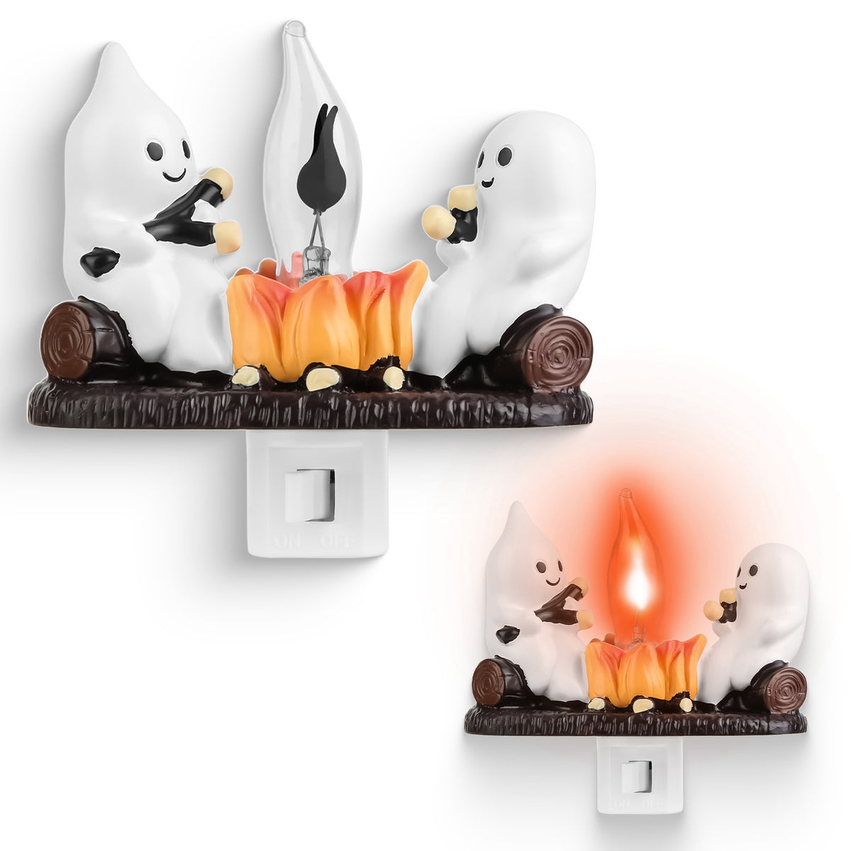 Halloween Ghost Campfire Night Light 2-Pack