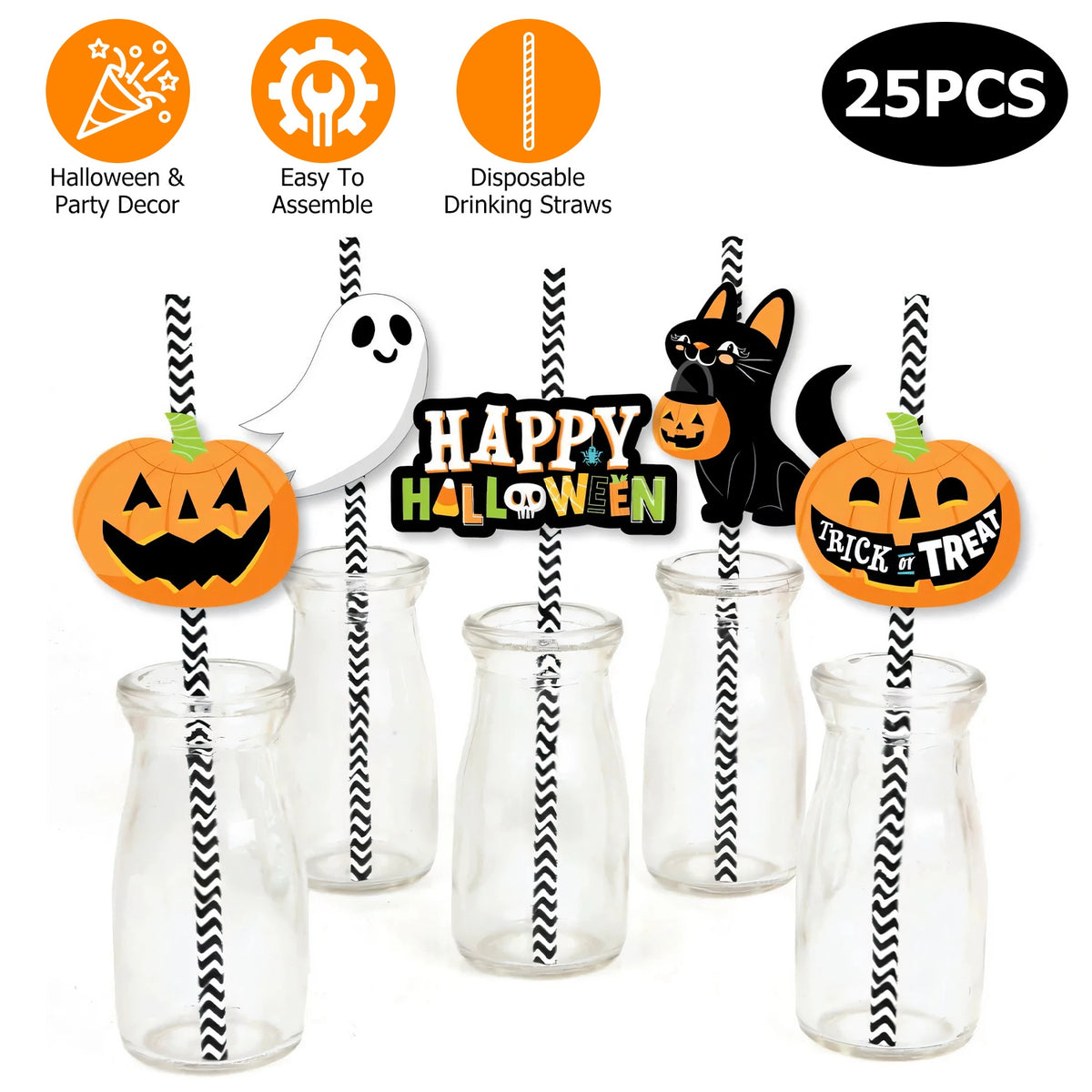 Halloween Party Straws 25-Pack