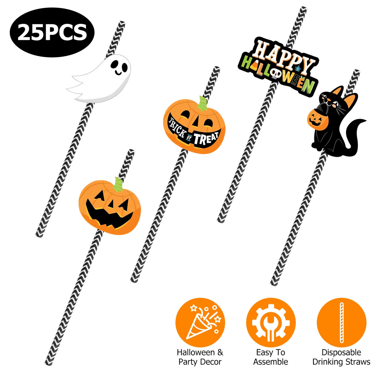 Halloween Party Straws 25-Pack