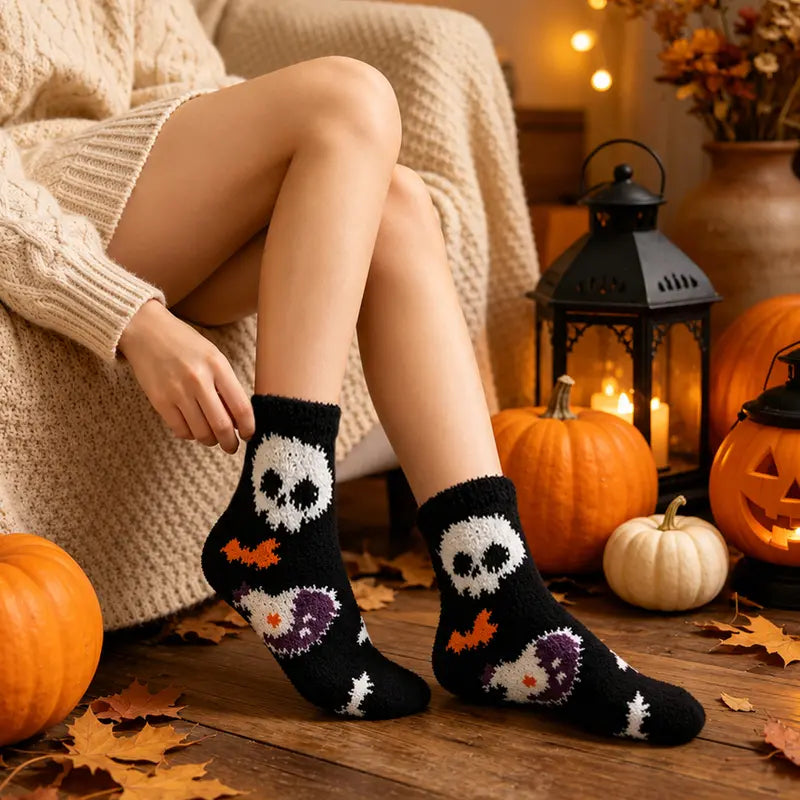 Spooky Halloween BOO Basket Gift Set - Party Bags Goodie Bag Filler Box with Glass Straw, Greeting Card, Fuzzy Ghost Socks, Unisex Cup & Useful Accessories for Cozy Vibes, Friend Teens