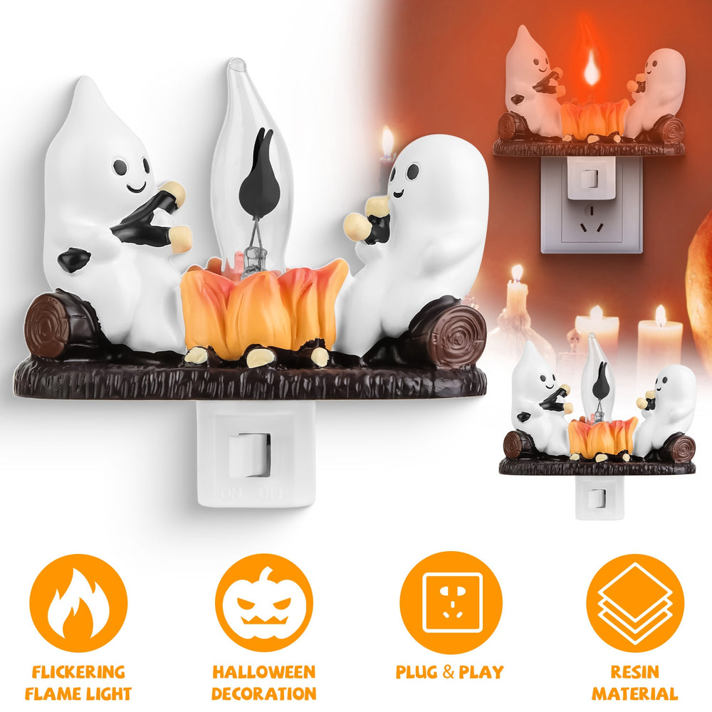 Halloween Ghost Campfire Night Light 2-Pack