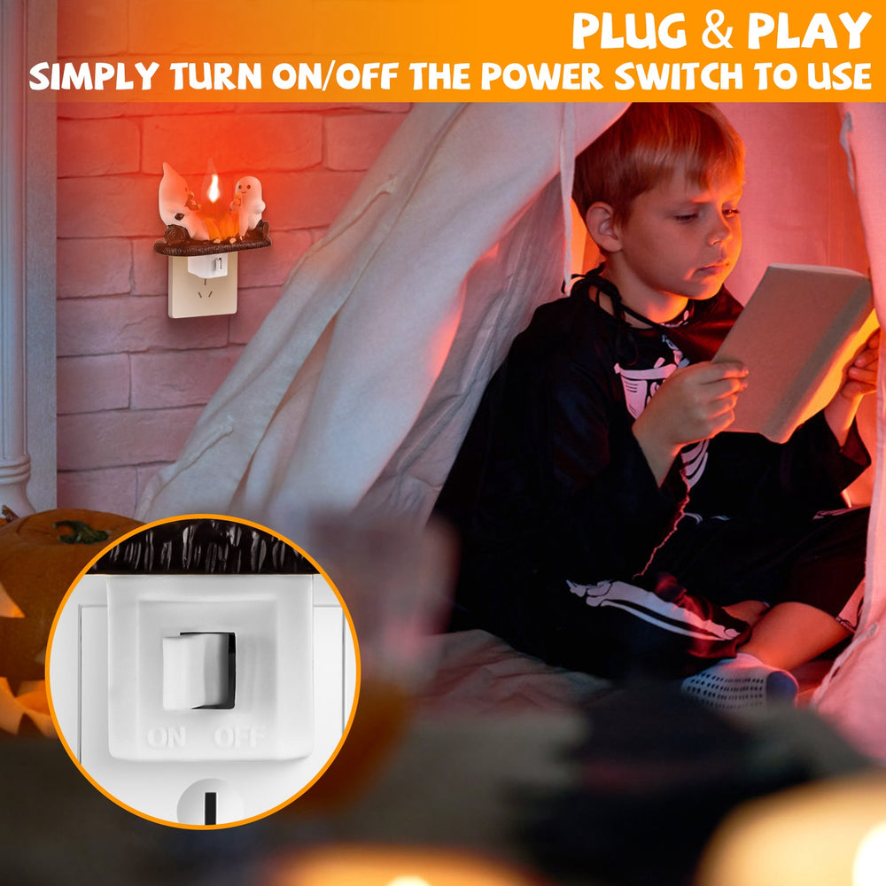 Halloween Ghost Campfire Night Light 2-Pack
